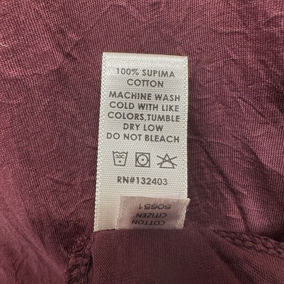 Cotton Citizen Shirt Mens Small Burgundy Classic Textured Long Sleeve Designer - Picture 10 of 14